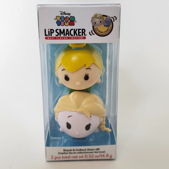 DISNEY TSUM TSUM LIP SMACKER Elsa FROZEN Tinker Bell PETER PAN BNIP - Picture 1 of 6